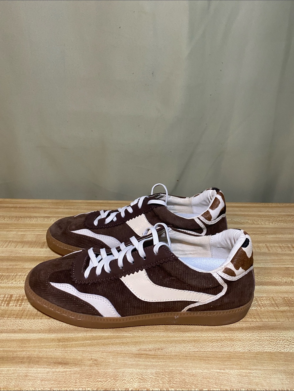 Dolce Vita Notice Chocolate Corduroy Real Fur Printed Calf Hair Shoes WMNS 8.